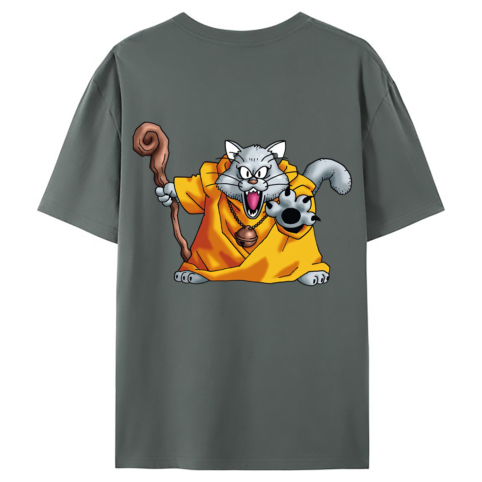（画像用） ドラゴンクエスト Doragon Kuesuto Dragon Quest 綿100％ メンズ半袖Tシャツ（バックプリント） 通気性